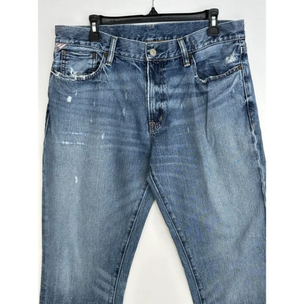 Denim & Supply Ralph Lauren Mens Jeans Size 34x32 Blue Slouch American Flag